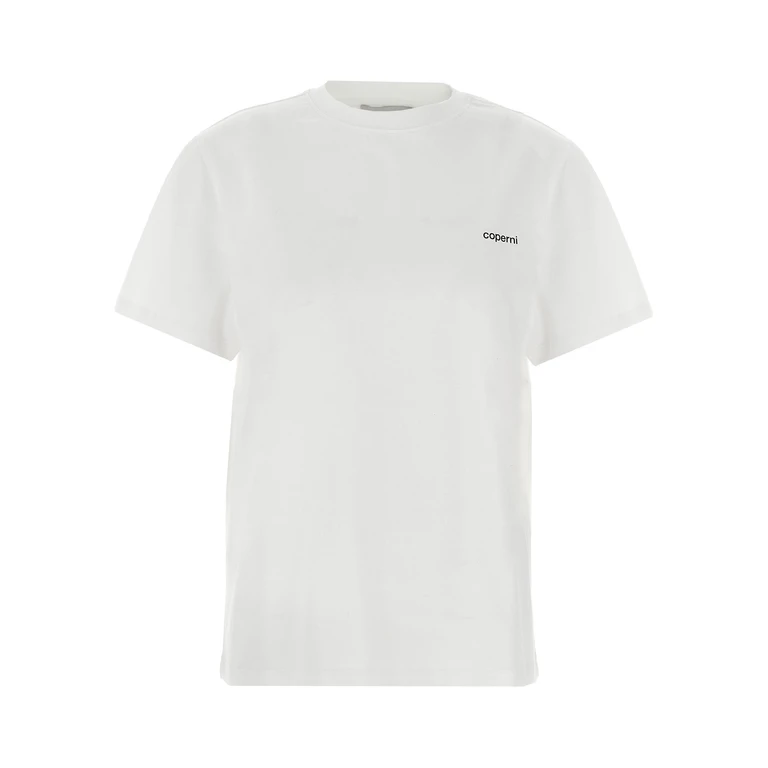 Coperni Logo T-shirt White/black Organic Cotton - Women