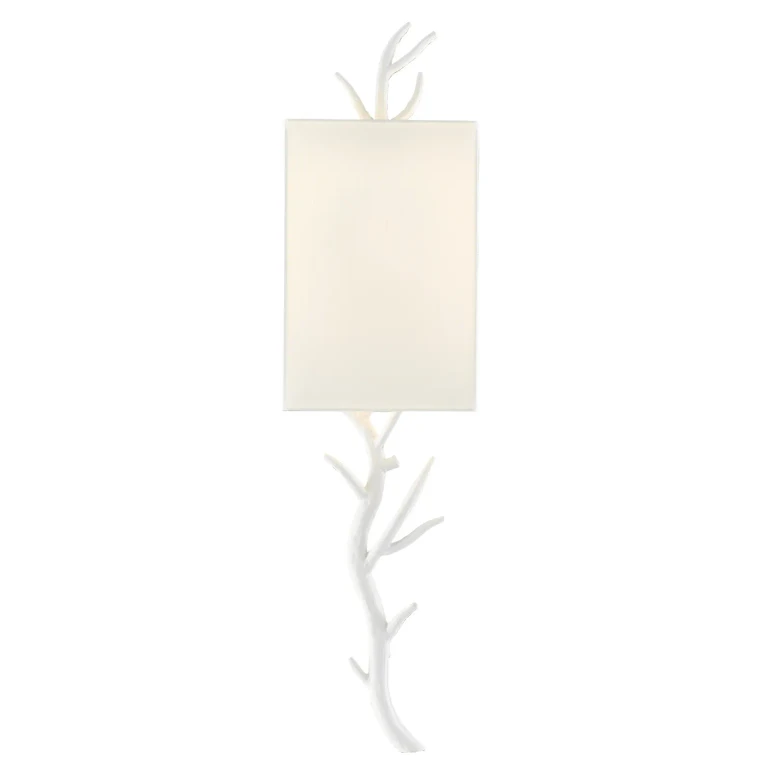 Gesso White One Light Wall Sconce from the Baneberry Collection
