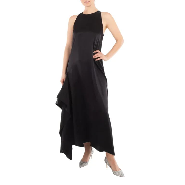 JW Anderson Sleeveless Draped Round Neck Midi Dress