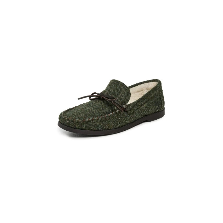 Manebi Fleece Lined Moccasin Slippers Tobacco 44
