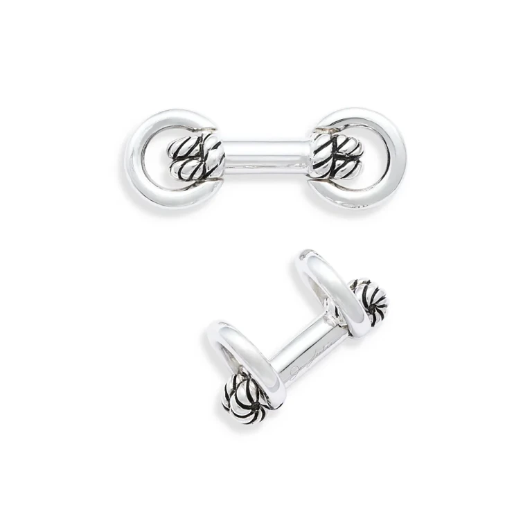 Sterling Silver Rope Knot Horseshoe Cufflinks