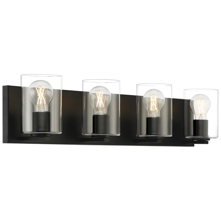 Oslo 4-Light LED Bathroom Vanity Light Fixture in Matte Black