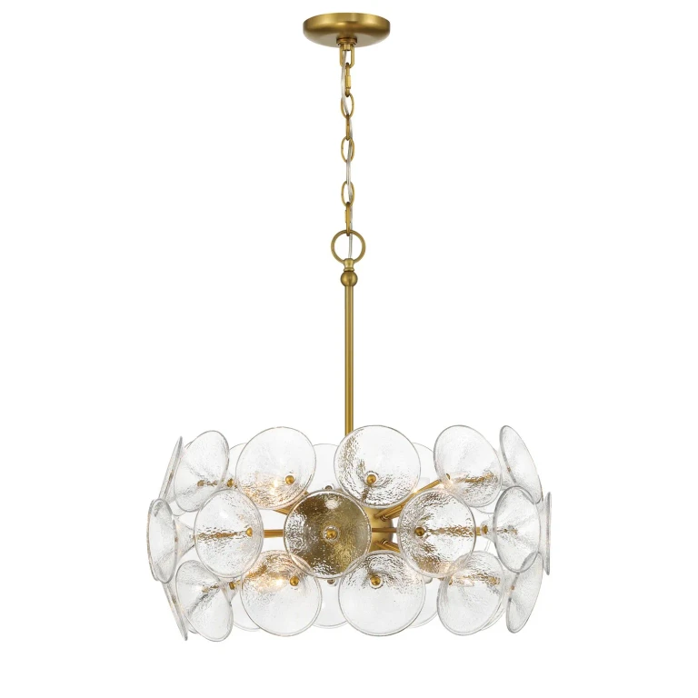 Soft Brass Eight Light Pendant from the Winter Collection