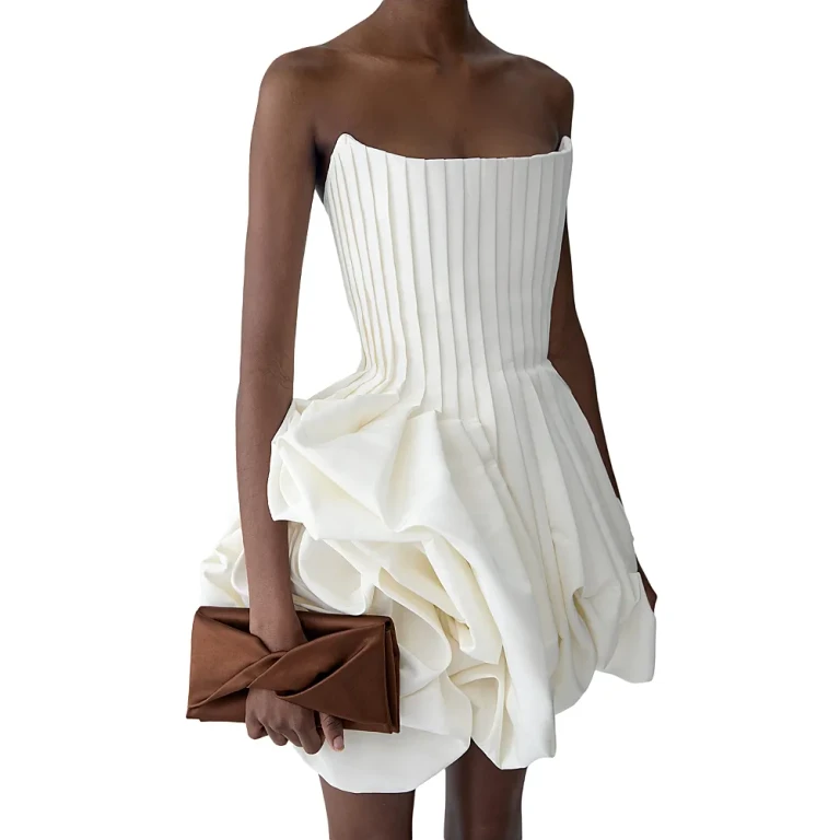 Carolina Herrera Pleated Mini Dress