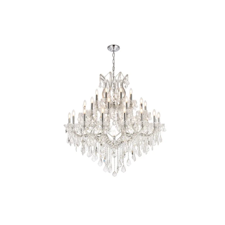 Chrome 37 Light Chandelier from the Maria Theresa Collection