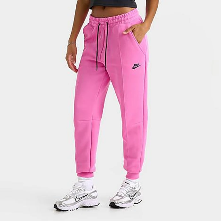 Nike Women's Sportswear Tech Fleece Jogger Pants in Playful Pink/Black Size: 2XL