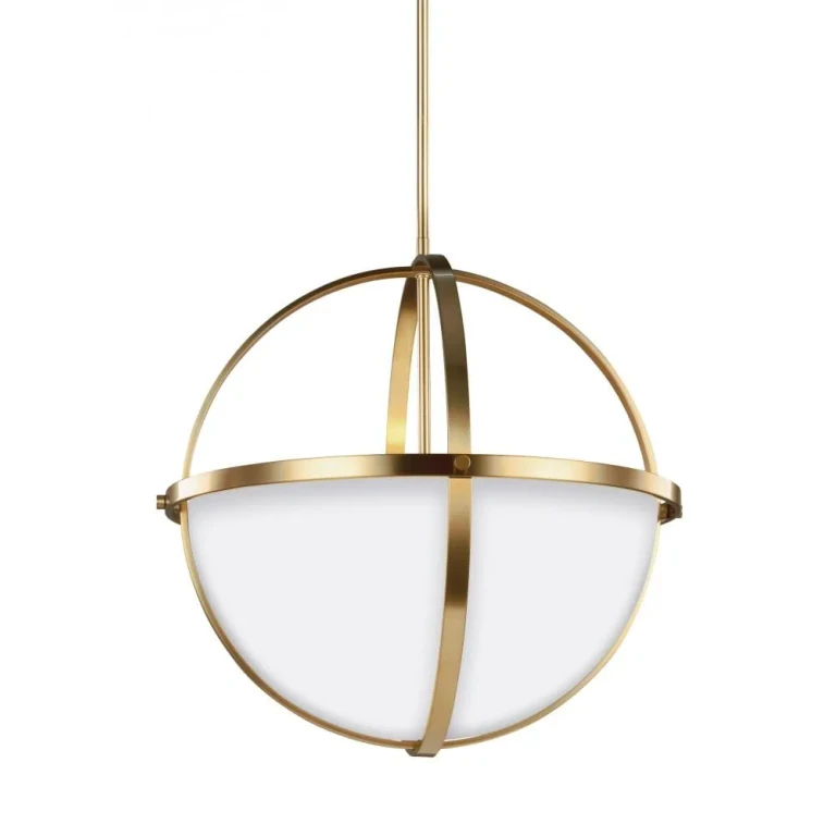 Satin Brass Three Light Pendant from the Alturas Collection