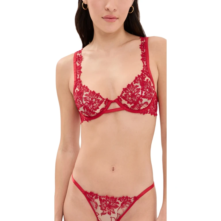 Bluebella Samara Wired Bra Red/Sheer 36D