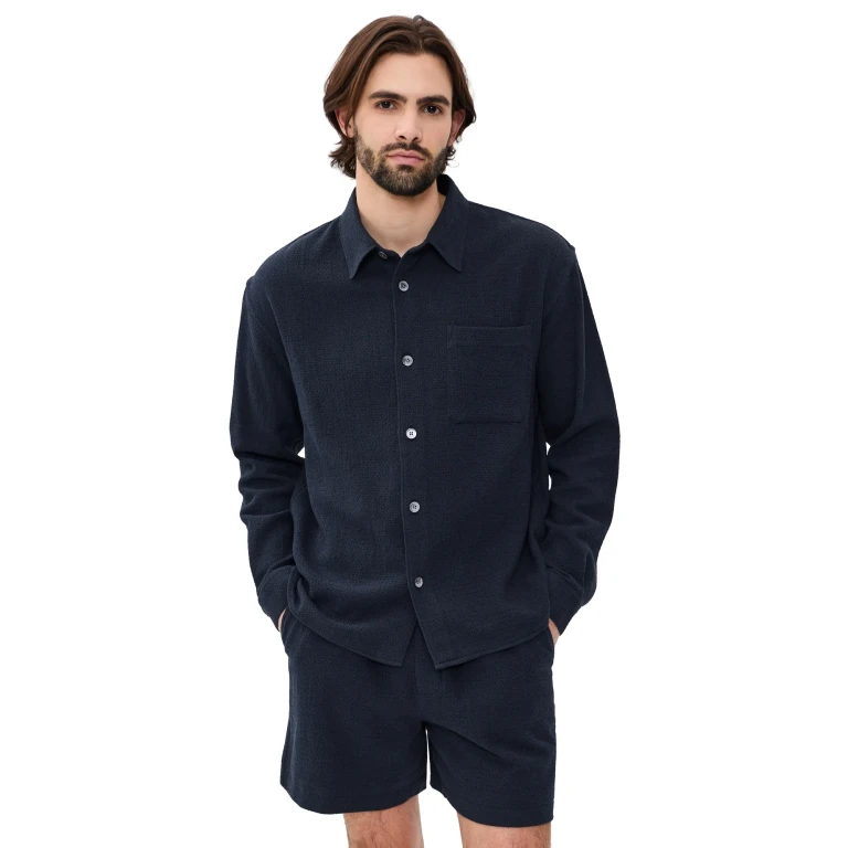 FRAME Open Weave Shirt Warm Grey M