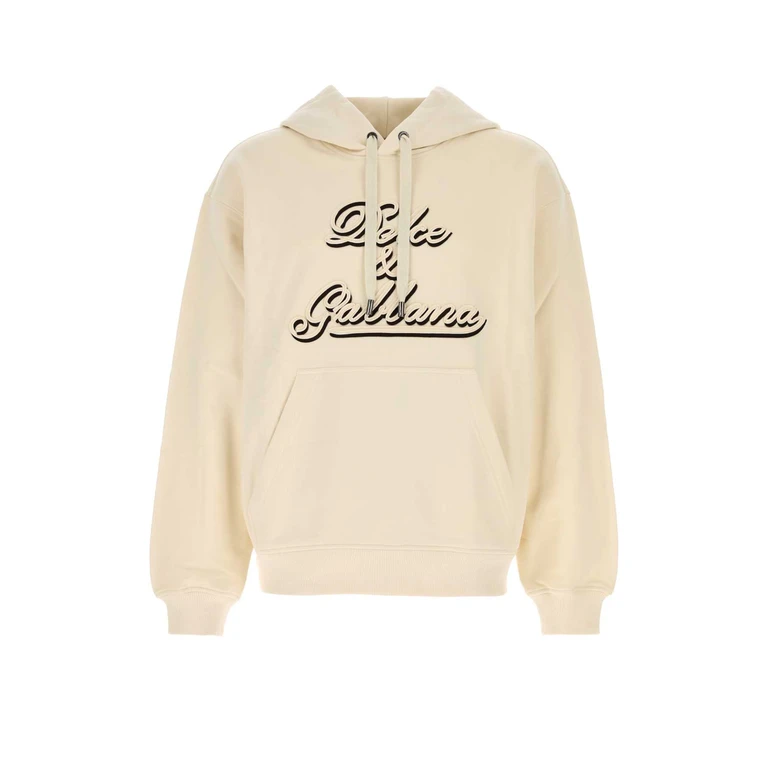 Cream Cotton Sweatshirt Panna Exterior: Felpe - Men
