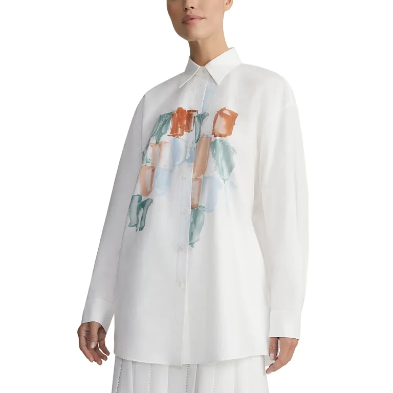 Lafayette 148 New York Printed Button Front Shirt