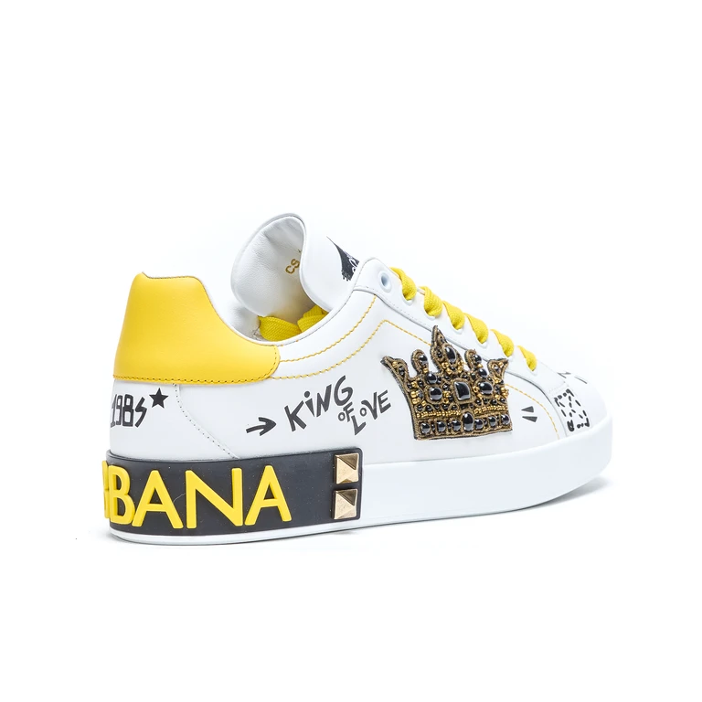 Dolce & Gabbana Sneakers White Leather And Fabric - Men