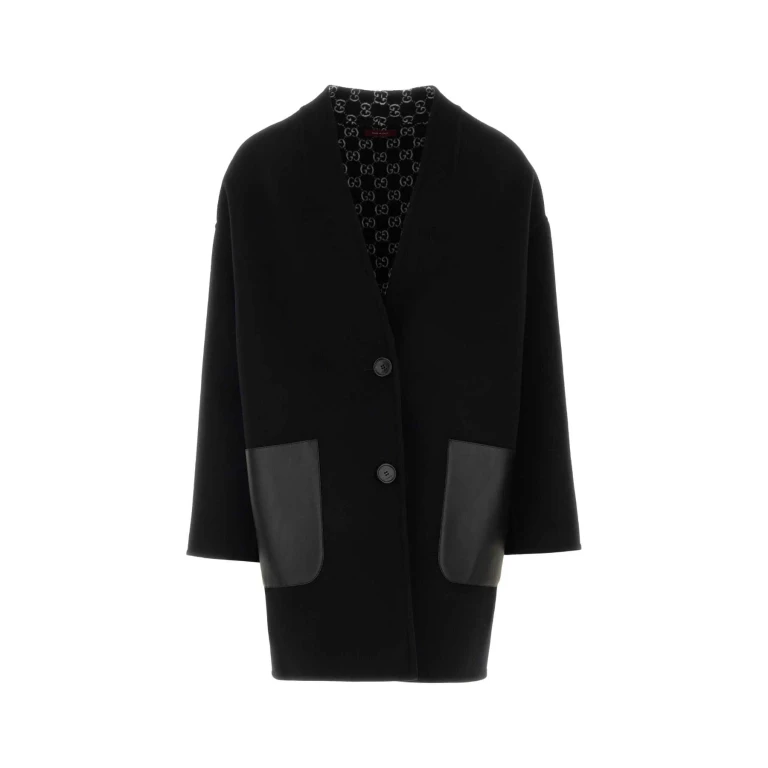 Gucci Black Wool Blend Reversible Coat