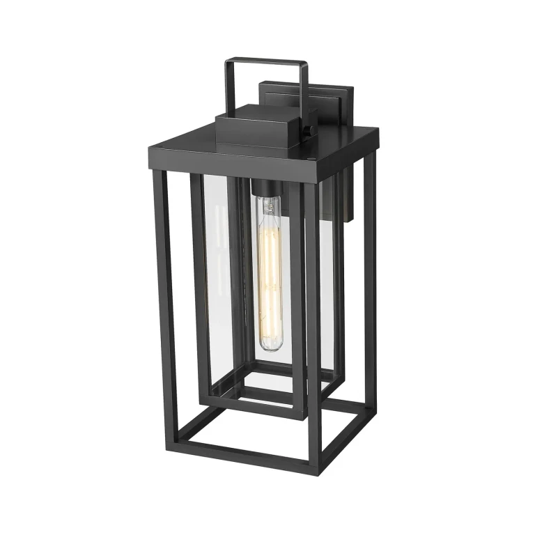 Powder Coated Black Outdoor Wall Lantern from the McDonough Collection