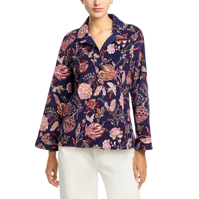 Tommy Bahama Exquisite Bloom Cord Popover Top