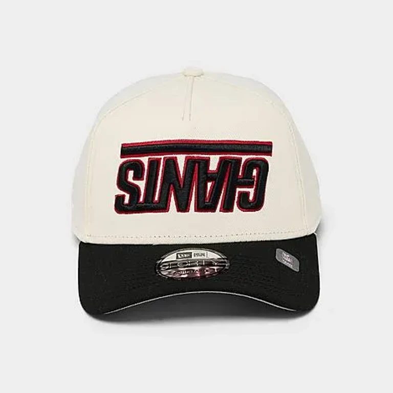 New Era New York Giants NFL Upside Down 9FORTY A-Frame Snapback Hat in Chrome/Black