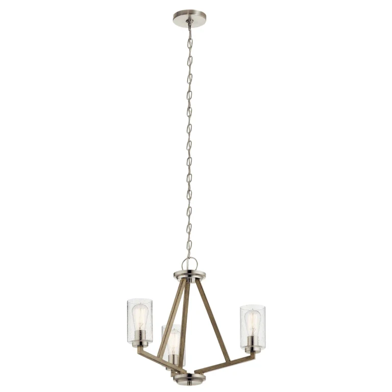 Deryn 3-Light Rustic Chandelier in Distressed Antique Gray