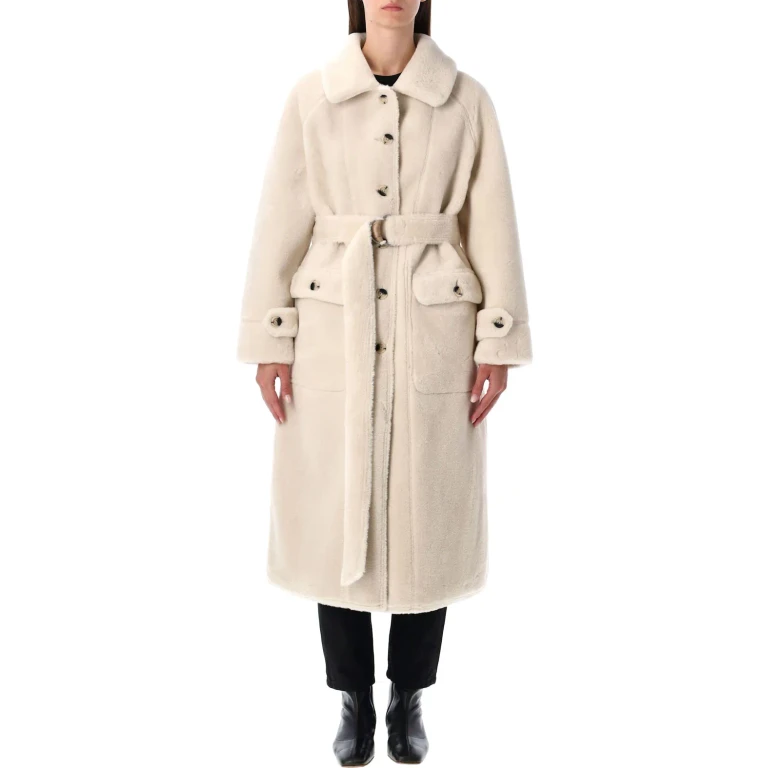 Fur Coat Woman color White (BJ20014RICE)