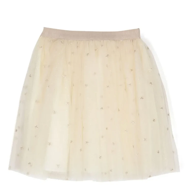 Girls Pois Star-Embroidered Tulle Skirt