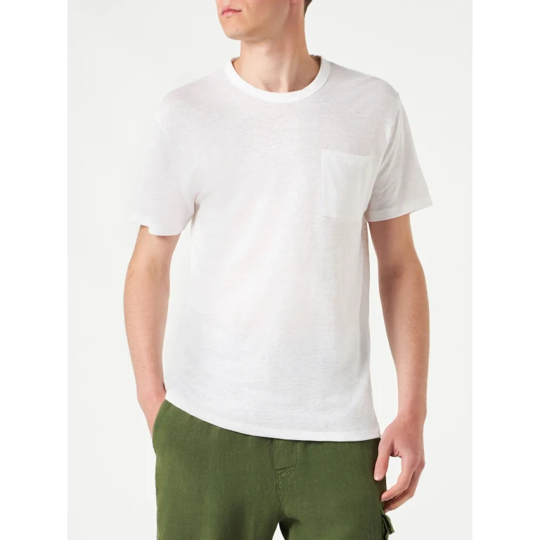 MC2 Saint Barth Ecstasea Off-white Linen T-shirt