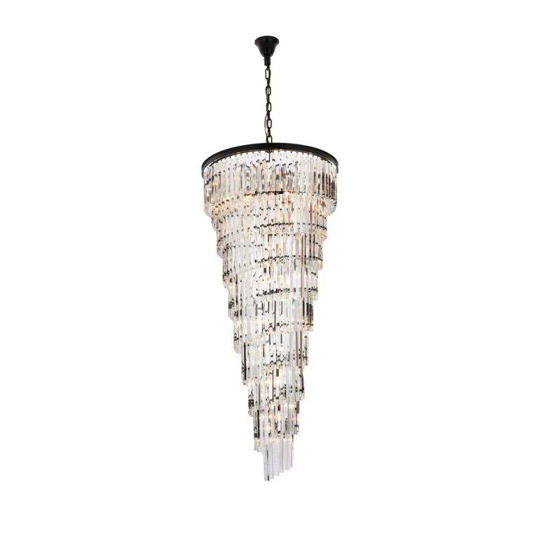 Matte black 35 Light Chandelier from the Sydney Collection