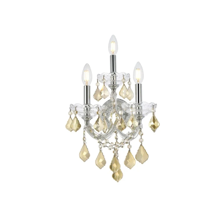 Chrome Three Light Wall Sconce from the Maria Theresa Collection