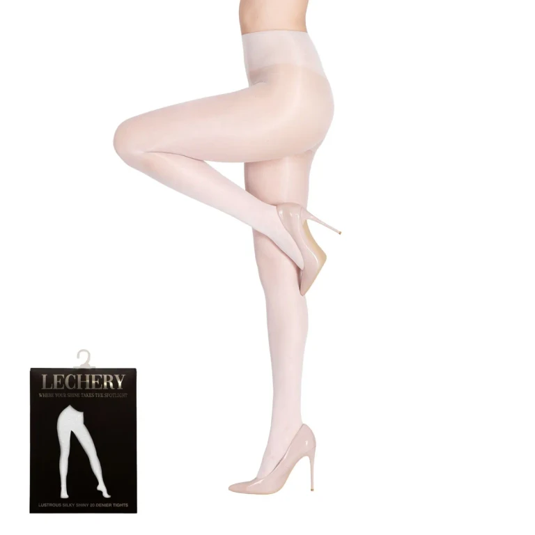 Shiny Sheer Nylons – 20 Denier Pantyhose | White