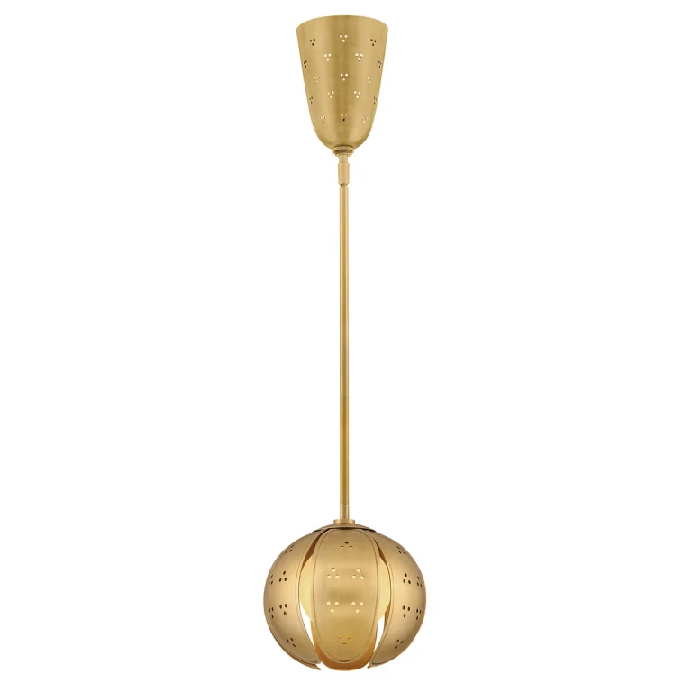 Unlacquered Brass LED Pendant from the Anthos Collection