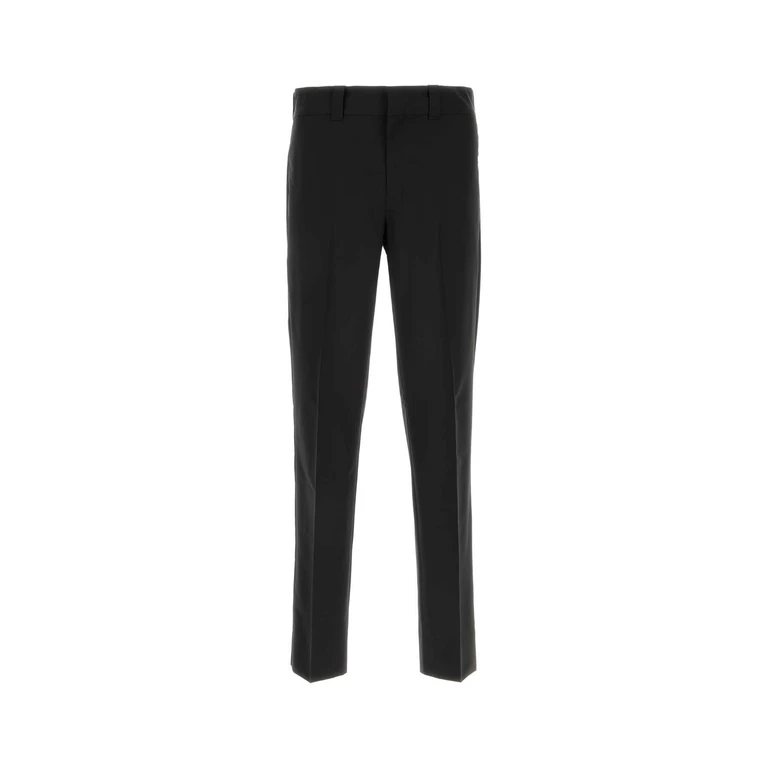 Prada Black Wool Blend Pant Nero Exterior: Virgin Nylon Pantaloni - Men