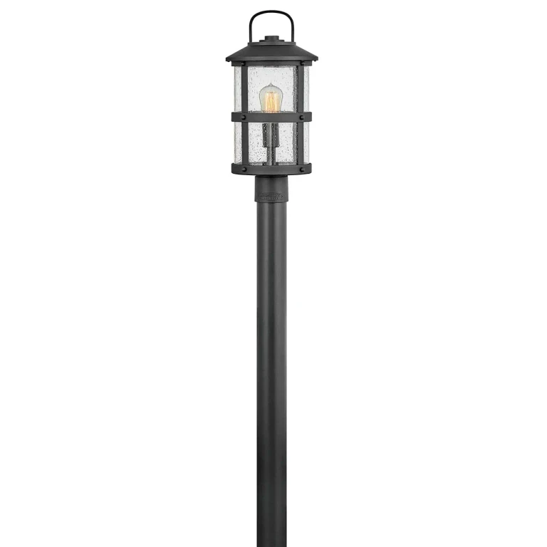 Black LED Post Top or Pier Mount Lantern from the Lakehouse Collection