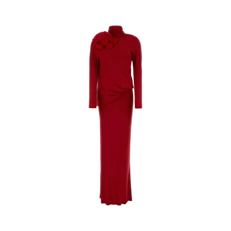 Magda Butrym Red Stretch Jersey Long Dress Abiti - Women