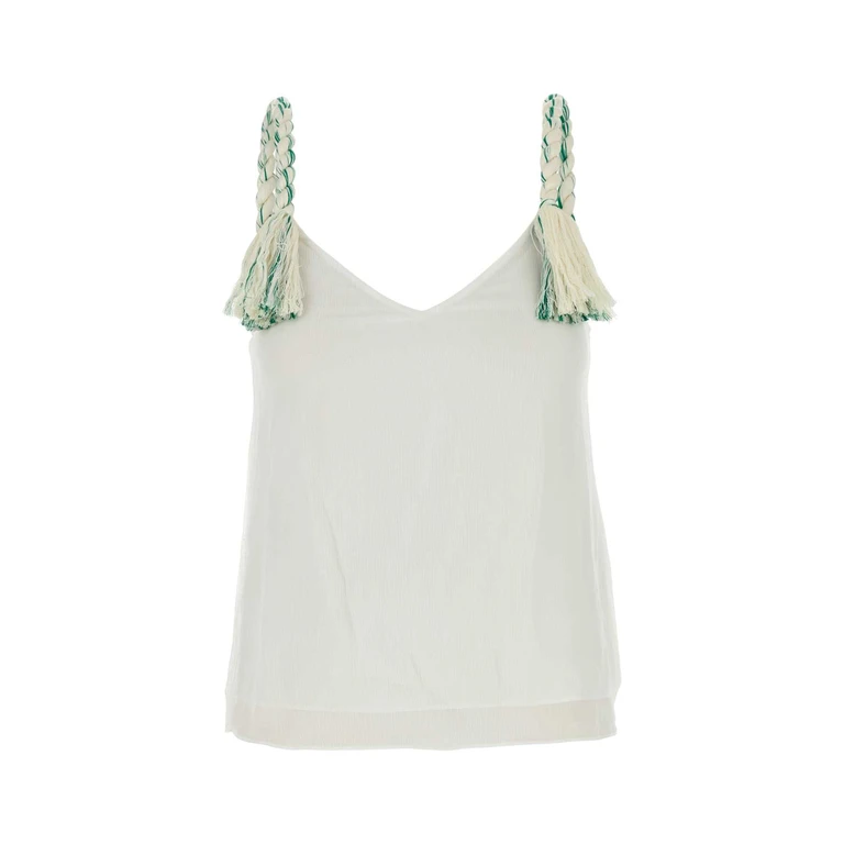 JW Anderson White Tulle Top Offwhite Maglie - Women