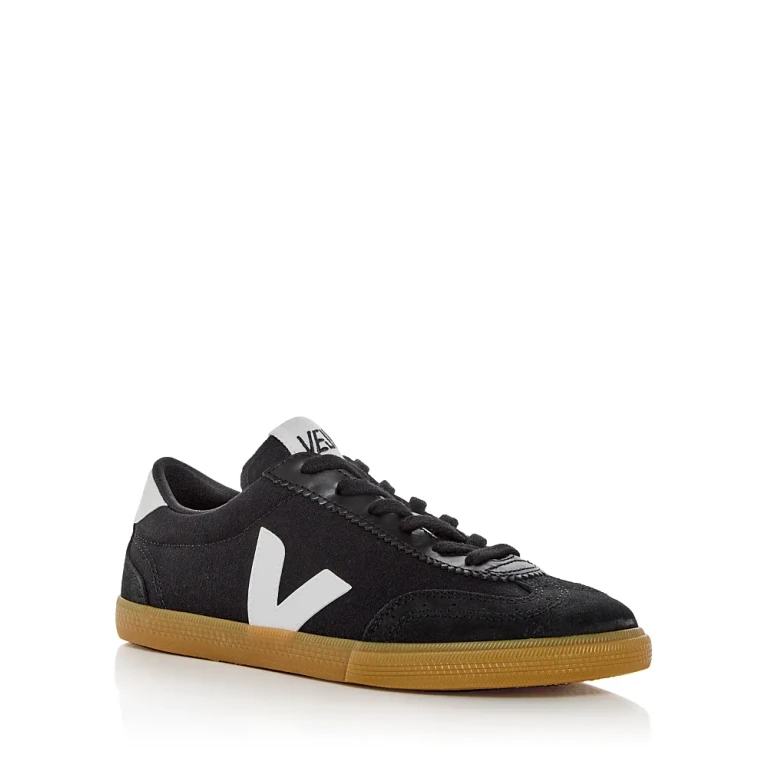 Veja Men's Volley Lace Up Canvas and Leather Sneakers