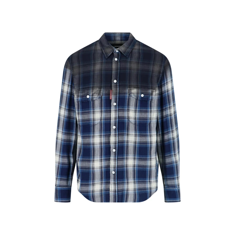 Dsquared2 Shirts Blue Cotton - Men