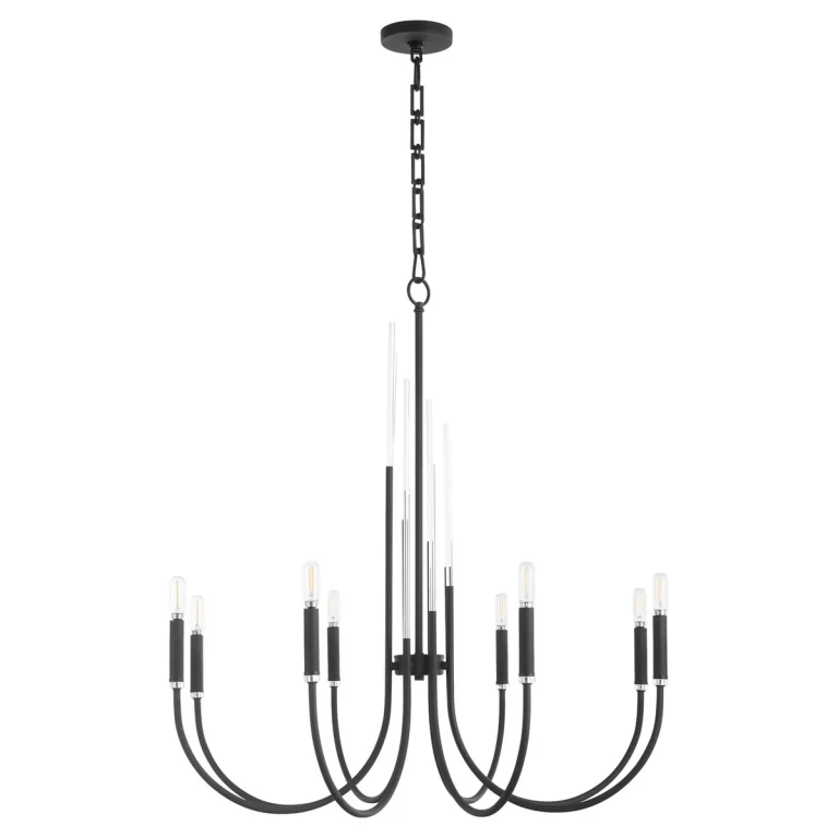 Textured Black Eight Light Chandelier from the SUMMIT Collection