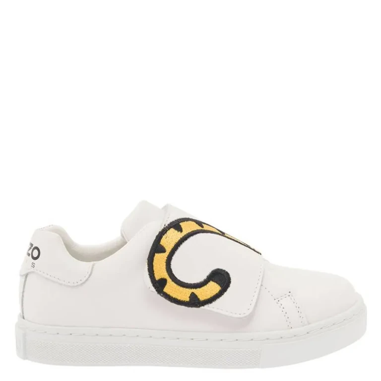 Kenzo Kids Embroidered-Tiger Touch-Strap Sneakers