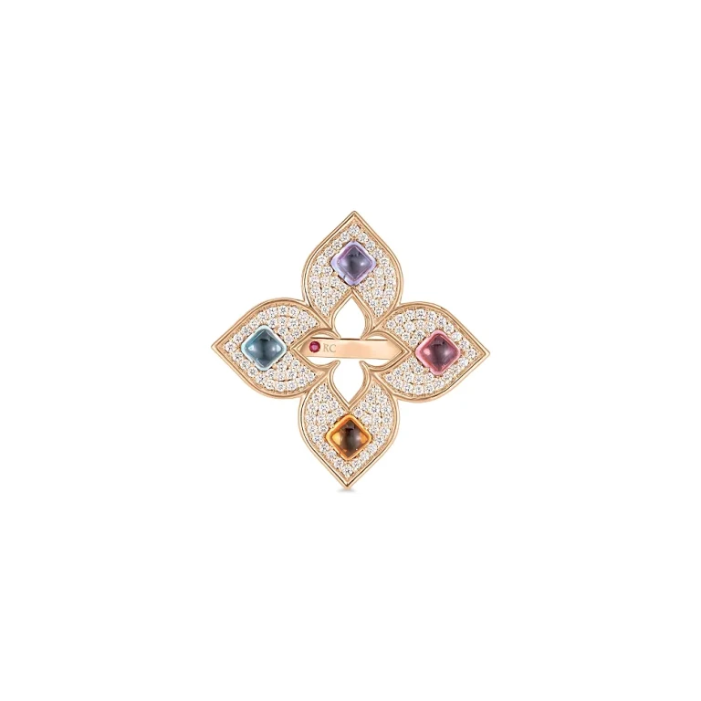 Roberto Coin 18K Rose Gold Venetian Princess Carnival Multi Gemstone & Diamond Statement Ring