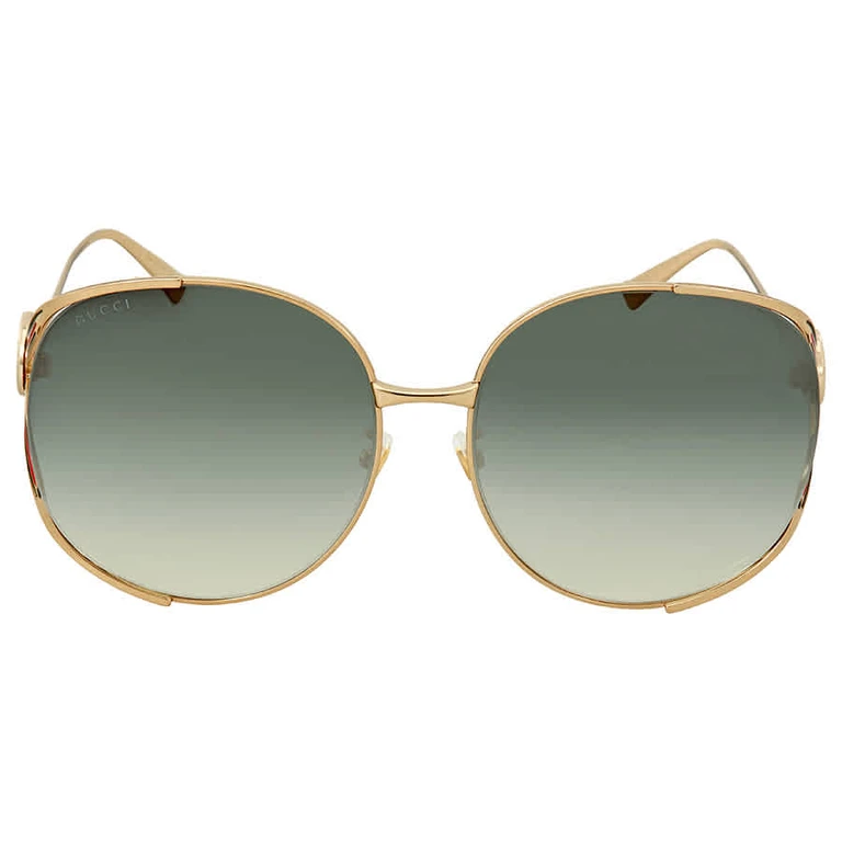 Gucci Green Gradient Oval Ladies Sunglasses GG0225S 003 63