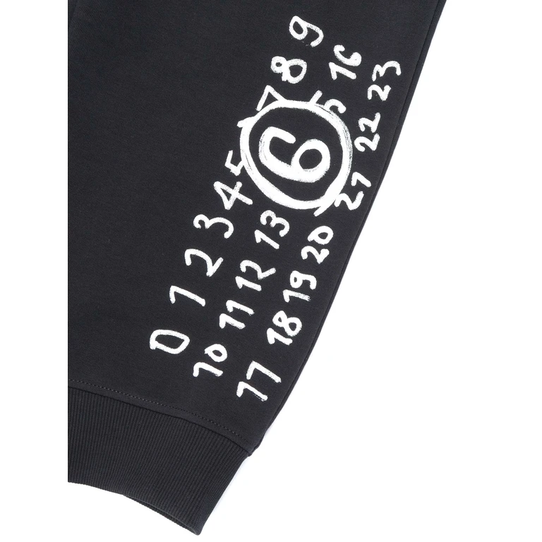 Mm6 Maison Margiela Kids Pants Black Cotton Rib Elastane - Kids