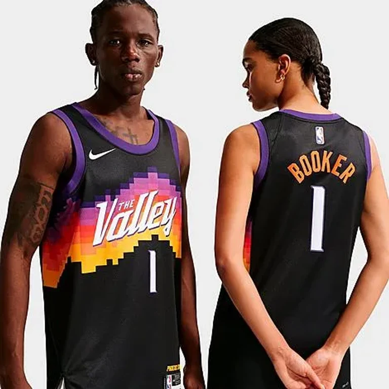 Nike Men's Devin Booker Phoenix Suns NBA City Edition Swingman Basketball Jersey in Black Size: XS