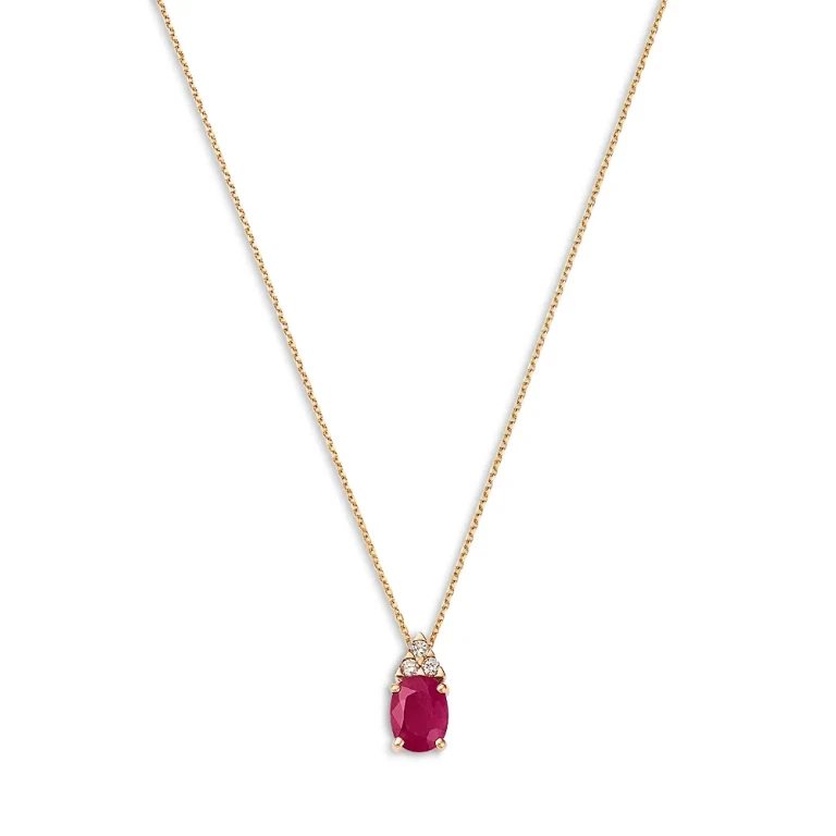 Bloomingdale's Ruby & Diamond Pendant Necklace in 14K Yellow Gold, 16