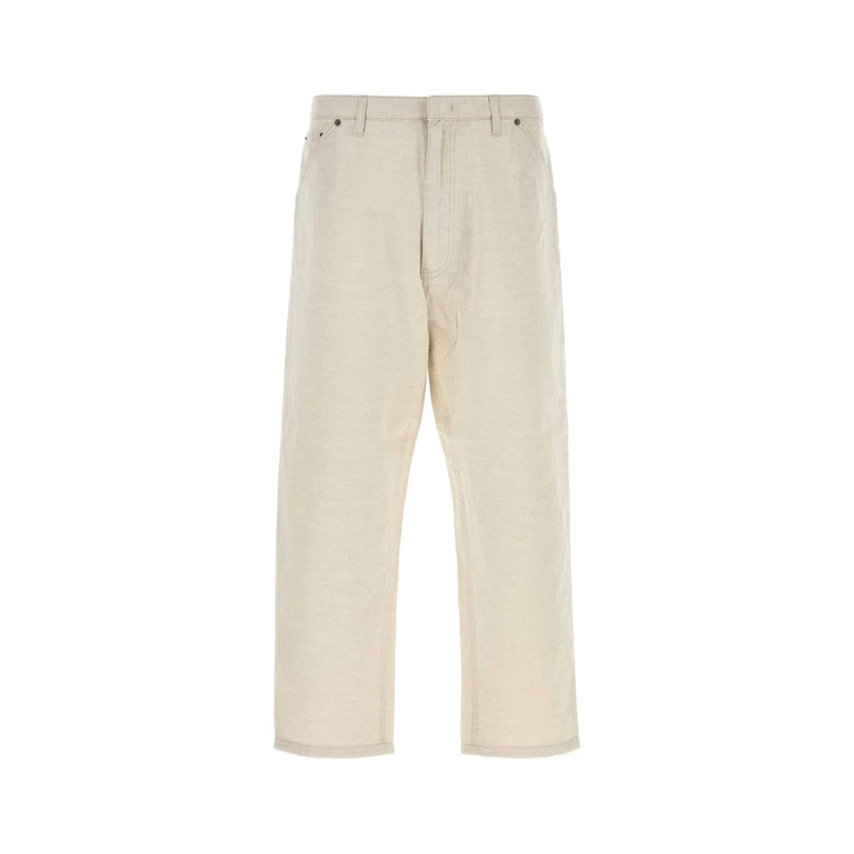 Prada Melange Ivory Chambray Pant Naturale Coli Jean - Men