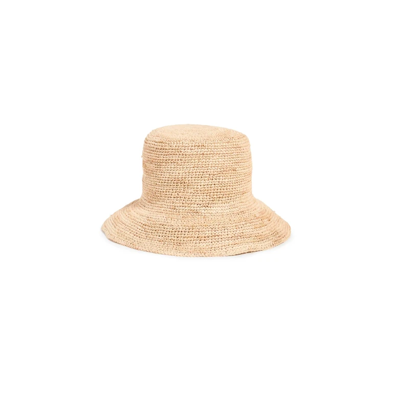 Hat Attack Chic Crochet Straw Bucket Hat Natural One Size
