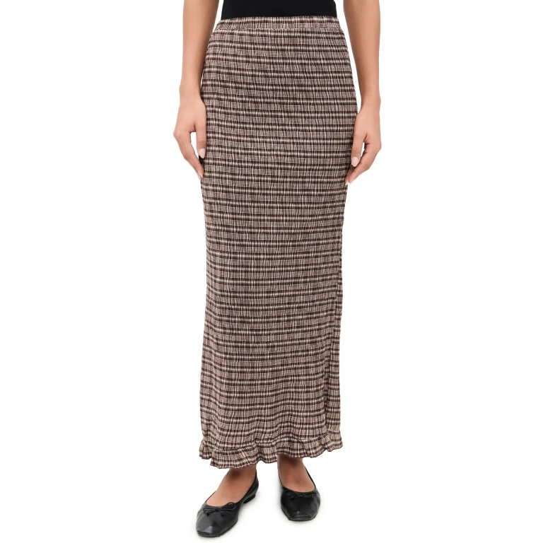 Bailey Rose Plaid Skirt Chocolate S