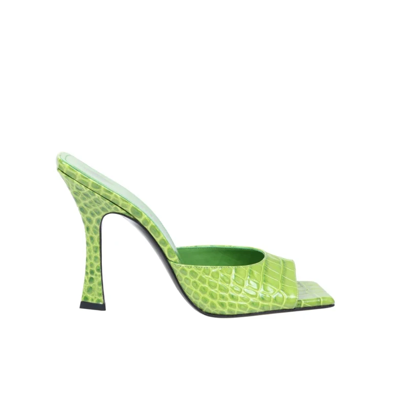 The Attico Mule Anais In Green Leather