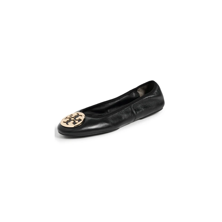 Tory Burch minnie Black Leather Ballet Flats