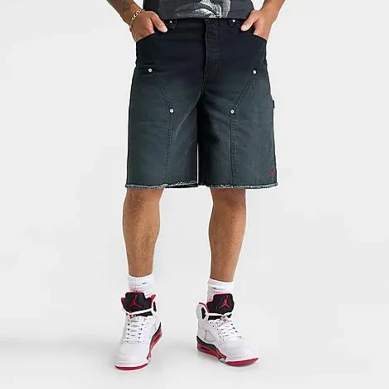 Jordan Men's Air Twill Shorts in Black/Iron Grey Size: 30