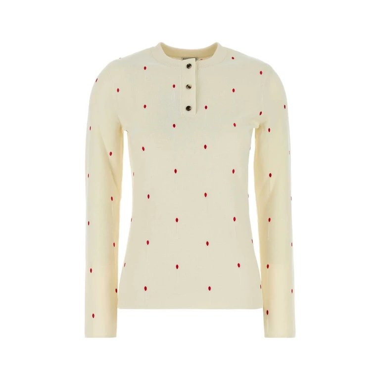 Bottega Veneta Embroidered Cotton Blend Sweater Chalkvernis Exterior: Nylon Maglieria - Women