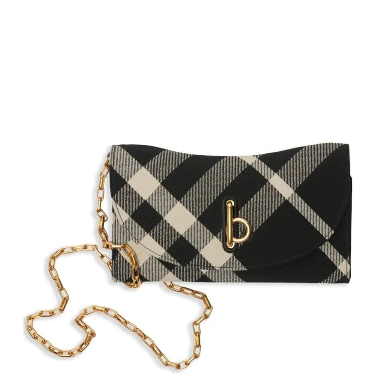Burberry Rocking Horse Check Wallet With Chain Strap
