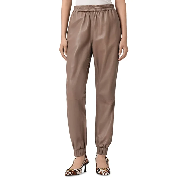 Allsaints Jen Leather Jogger Pants
